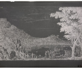 Veduta prospettica inglese del lago di Nemi, c. 1760