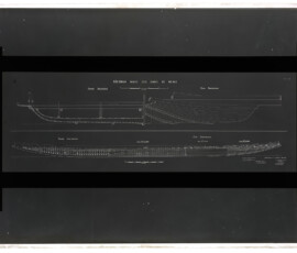 Tavola VII. Seconda nave del lago di Nemi. Sezione e vista trasversale, sezione e vista longitudinale