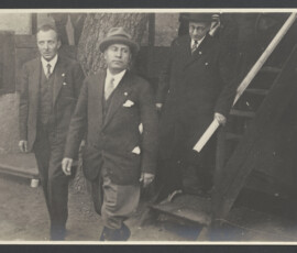 Guido Ucelli e Benito Mussolini in visita all'impianto idrovoro