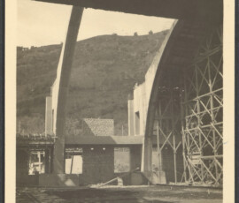 Struttura del museo in costruzione. Dettaglio