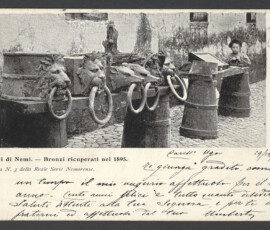 Cartolina a Ugo Finzi. Veduta della ghiera e delle testate di baglio della prima nave X