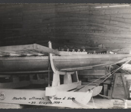 Modello ultimato 2a nave di Nemi. 30 giugno 1950