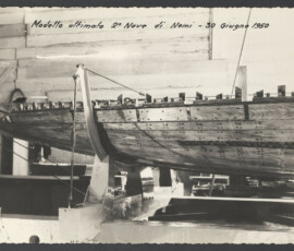 Modello ultimato 2a nave di Nemi. 30 giugno 1950