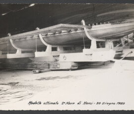 Modello ultimato 2a nave di Nemi. 30 giugno 1950