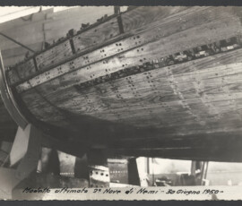 Modello ultimato 2a nave di Nemi. 30 giugno 1950